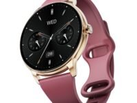 Boat Chrome Iris Fashion Smart Watch for Women - Elegant Ultra-Sleek Dial, Light-Weight Metal Body, 1.32" AMOLED Display, 1000 Nits, AOD, Female Wellness Tracking Watch for Woman (Velvet Wine)