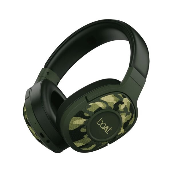 Boat Rockerz 558 Bluetooth Wireless Over Ear Headphones with Mic Upto 20 Hours Playback, 50MM Drivers, Soft Padded Ear Cushions and Physical Noise Isolation(Army Green)