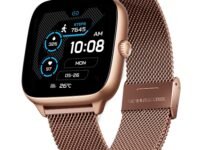 Boat Storm Verge, 1.72" (4.4 cm) Unisex Design, AuraVue Display with 20% Higher Brightness, Premium Metal Body, 80+ Sports Mode, Bluetooth Calling, Smart Watch for Men & Women (Rose Gold)