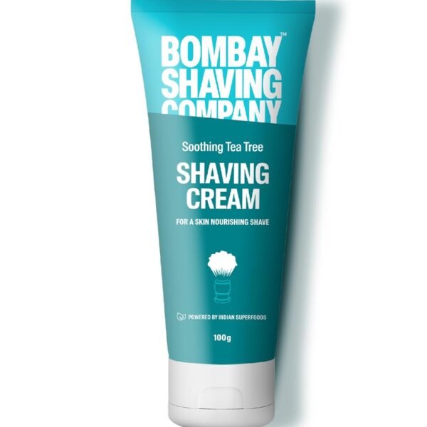 Bombay Shaving Company Shaving Cream with Tea Tree oil, Aloe Vera and Menthol Extracts, 100 g (Made in India)