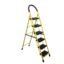 BonKaso Mild Steel Multipurpose Climb Swift 6-Step Foldable Ladder with Safety Clutch Lock, Load Capacity Upto 120kg – Anti-Slip Designed for Indoor & Outdoor Use - (Yellow & Black)