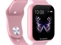 Bouncefit D20 Y68 Fitness Band Smart Watch for Men, Women, Boys, Girls, Kids – Single Touch Interface, Water Resistant, Workout Modes, Quick Charge Sports Smartwatch – Pink