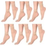 Brendo Ultra-Thin Transparent Skin Color Ankle Length No Show Women/Girl Socks Low Cut Pack of 6