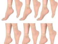 Brendo Ultra-Thin Transparent Skin Color Ankle Length No Show Women/Girl Socks Low Cut Pack of 6