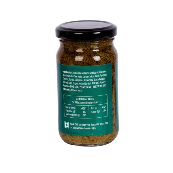 Bun Maska Green Basil Pesto Sauce For Simple Meals and Sides Creamy Pesto | No Artificial Flavors | No Added Msg | Italian Toppings Sauce (190gm)