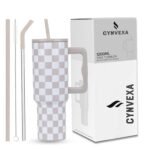 CYNVEXA Tumbler with lid and Straw 1200ML Cup Stainless Steel Vacuum Insulated Tumbler for Water, Iced Tea or Coffee 1.2L Office Gym Travelling (40-Oz-Skin Paint)