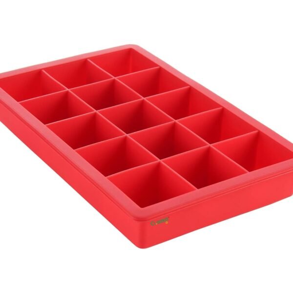Clazkit Silicone Ice Tray – Flexible 15-Cube Ice Mold, Easy Release, BPA-Free, Reusable Freezer Tray for Ice, Chocolate & More - Color May Vary