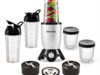Cookwell Bullet Mixer Grinder (5 Jars, 3 Blades, Silver) - Copper, 600 Watts - 2 Year Warranty
