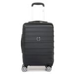 DELSEY PARIS Margot 69 cms Medium Check-in Polycarbonate Hard Sided 8 Wheels and Expandable Spinner Suitcase/Trolley Bag for Travel with TSA Lock- Black