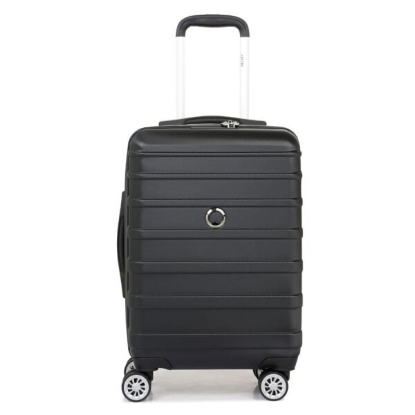 DELSEY PARIS Margot 69 cms Medium Check-in Polycarbonate Hard Sided 8 Wheels and Expandable Spinner Suitcase/Trolley Bag for Travel with TSA Lock- Black
