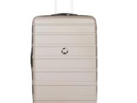 DELSEY PARIS Margot 80 cms Large Check-in Polycarbonate Hard Sided 8 Wheels and Expandable Spinner Suitcase/Trolley Bag for Travel with TSA Lock- Black