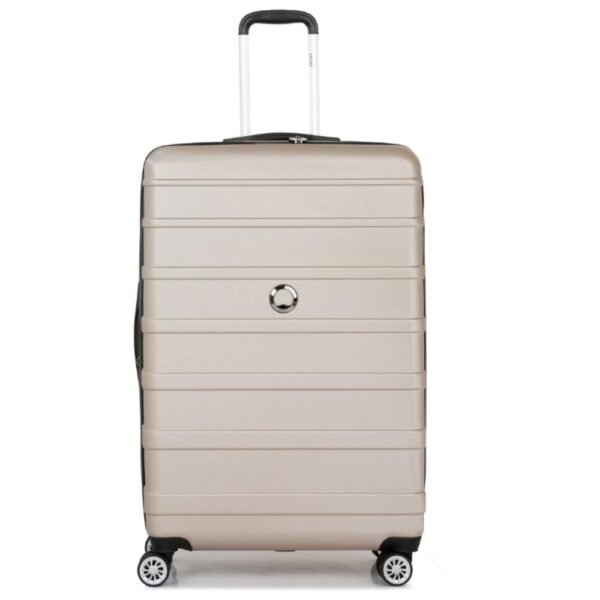 DELSEY PARIS Margot 80 cms Large Check-in Polycarbonate Hard Sided 8 Wheels and Expandable Spinner Suitcase/Trolley Bag for Travel with TSA Lock- Black