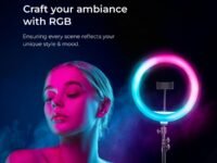 DIGITEK (DRL-14 RGB) Multi-Color LED Ring Light with Smartphone Mount - USB Cable, 3-Color Temperature Lights - Ideal for Photography, Video (Without Stand)