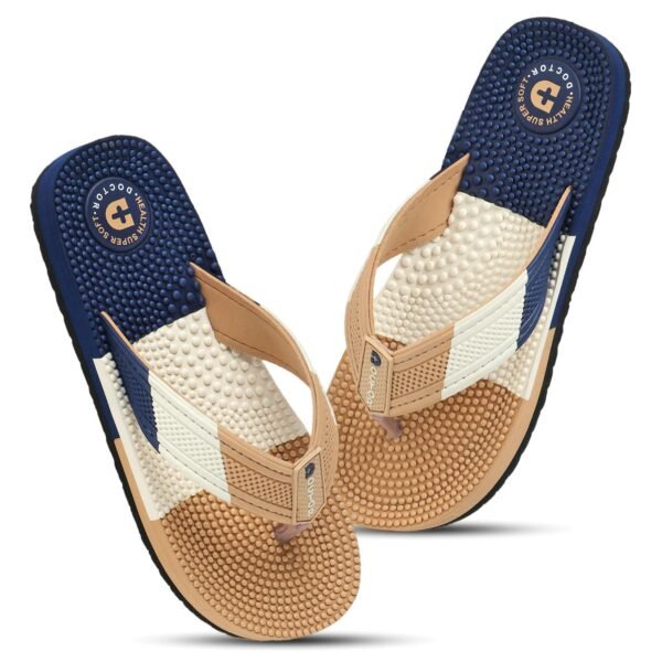 DOCTOR HEALTH SUPER SOFT Men's & Boys Anti-Skid Flip Flops with Acupressure Massage Footbed | Lightweight | Soft | Doctor-Recommended Slipper for Pain Relief | All Day Wear Acupressure Doctor Slipper