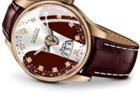 DOUBLERUN 3D Glass Date Display Two Tone Dial Leather Belt Analog Watch - For Men, Band- Red