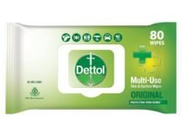 Dettol Disinfectant Sanitizer Wet Wipes For Skin & Surfaces , Original 80 Count| Moisture-Lock Lid | Safe On Skin | Ideal To Clean Surfaces