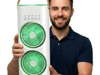 Drumstone (10 Years Assured Warranty Double Head USB Spray Cooling Fan Portable Mini Air Cooler with Remote Rotatable Design Mist Humidifier for Home Office Bedroom Kitchen Travel Use