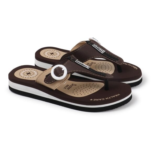 Duosoft Flip Flop for Women | Soft Comfortable | Breathable | Fashionable | Stylish | Trendy | Super soft | Lightweight | Anti-Slip Sole | Indoor & Outdoor |DW-34-Brown