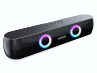 E GATE C210 | 20W Bluetooth Speaker Soundbar, Dual Drivers + Dual Passive Radiator for Extra bass, RGB Light, Upto 15 Hrs Backup from 2000mah Battery, Call Function, TWS, Aux, USB, FM