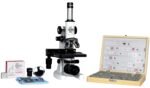 ESAW 2500X Compound Medical Microscope with 100 Prepared Microscopes Slides for Students (Magnification: 100X to 2500X) (Microscope with 100 Slides)