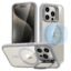 ESR for iPhone 15 Pro Case, Compatible with MagSafe, Military-Grade Protective Case, Built-in Stash Stand Phone Case, Scratch-Resistant TPU Back Cover, Classic Series, Clear Gray