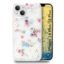 Enflamo Silicone Soft Silione Phone Back Case Cover For iPhone 15 Plus | Girls 3D Flower Printed (Mix Lilies) White