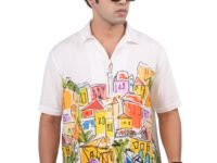 Eszett Men's Casual Half Sleeve Mapel Collar Regular Fit Shirt