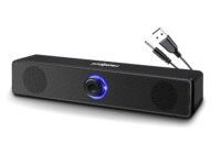 FRONTECH 1.0 USB Powered Multimedia Speakers with RGB Lights | 10W Output Power | AUX/USB Connectivity | for Laptop, PC, Mobile | Volume Control (SPK-0008, Black)
