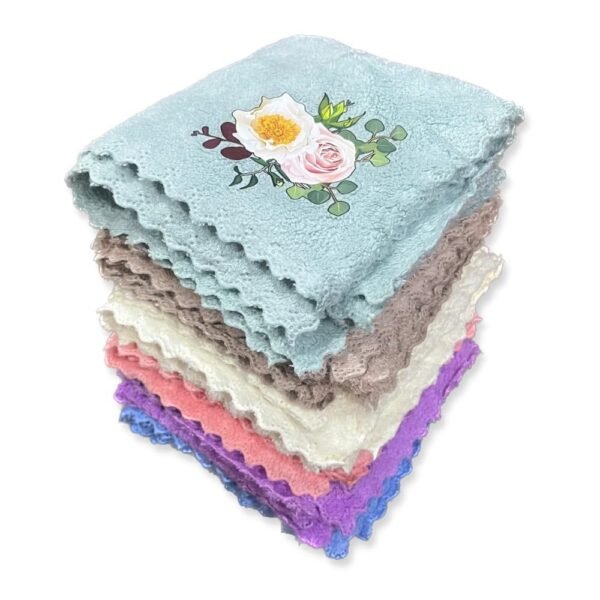 Face Towel/Handkerchief/Rumal Microfiber Small Size -Pack of 12 Pieces - Soft and Super Absorbent Face Towels for Women's, Kids and Newborn Babies - 25x25 CM - 1 Dozen