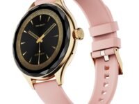 Fire-Boltt Phoenix Aura Women Smart Watch with 1.26” Diamond-Cut HD Display, Rotating Crown, Wireless Charging, Bluetooth Calling, Voice Assistant, 120+ Sports Modes - Rose Quartz