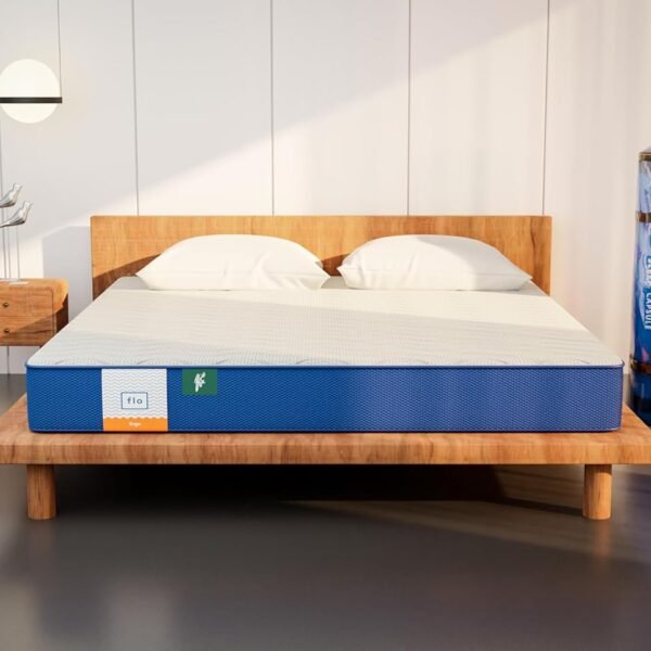 Flo Ergo™ Aloe Vera Infused Memory Foam Mattress with Motion Isolation™ Technology| Medium Firm Feel | 6 inch Mattress in King Size (78x72x6 Inches) | 10 Year Warranty