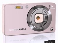 Focusify Digital Camera, 4K Cameras for Photography, Digital Point and Shoot Camera with 56Mp Autofocus 20X Zoom Anti Shake, Video Camera with 32GB SD Card for Adults, Teens, Beginners(Pink)