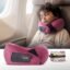 Frido Kids Memory Foam Travel Neck Pillow with Travel Pouch | 360° Chin & Neck Support for Comfortable Sleep | Adjustable Velcro Straps | Ideal for Car, Flight & Road Trips | Wine