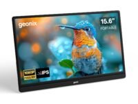 GEONIX 15.6 Inch Full HD 1080p, True IPS, Ultra Slim, 16:9 Aspect Ratio, 16.7M Colors, 72% sRGB, 2 Inbuilt Speakers with Foldable Kickstand Portable Monitor, Black (1 Year Warranty)