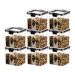 GOLWYN Plastic Kitchen Containers Set, Air Tight Container For Kitchen Storage Set, Kitchen Accessories Items, Kitchen Organizer Items And Storage Containers (Transparent, 700 ML Set Of 8)