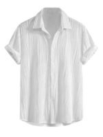 GRECIILOOKS Men Casual Shirt | Stylish Shirt's | Short Sleeve Collared Neck Standard Length | Trendy Button Down Closure Type | Man's Formal Shirts | Solid Slim Regular Fit