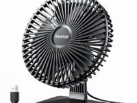 Gaiatop Small Table Fan, 6.5 Inch Ultra-quiet, 90° Adjustment for Better Cooling, 3 Speeds Portable Mini Powerful Desktop Table Fan, Small Personal Cooling Fan for Home Office (Black leaf)