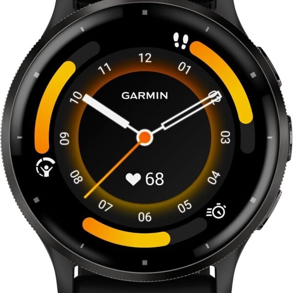 Garmin Venu 3 Slate Stainless Steel Bezel 1.4-Inch AMOLED Touchscreen Display Smart Watch with 45mm Black Case and Silicone Band