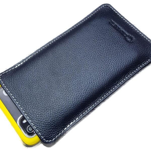 Genuine Leather Mobile Pouch, Pouch for All 6.2 to 6.5 Inches Mobile, Universal Mobile Pouch for Men and Women (Black G)