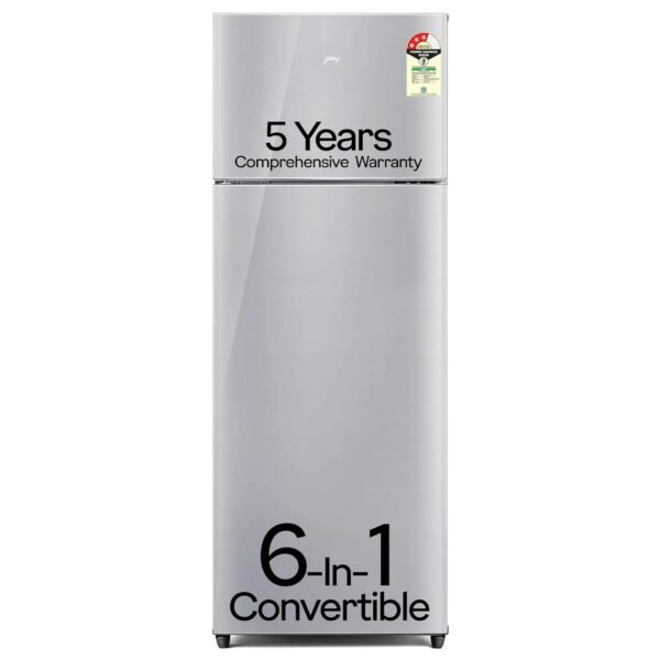 Godrej 223 L 3 Star 5 Years Comprehensive Warranty Convertible Freezer 6-In-1 AI Powered Smart Defrost Inverter Frost Free Double Door Refrigerator (RT EONVALOR 260C RCIF ST RH Steel Rush)