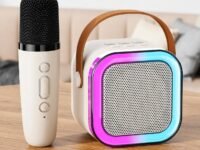 Goyal’s Portable Karaoke Bluetooth Speaker with Wireless Microphone | RGB LED Lights | Voice Change Effects | USB TF AUX FM | Mini Party Speaker for Kids & Adults