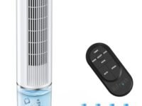 HIFRESH 107CM Tower Fan for Room w/Cooling Function, Bladeless Tower Fans for Home, Remote & Touch, 4 Modes & 3 Speeds, 26Ft Air Throw, 12H Timer, 4 Ice Packs, Auto Rotation, Low Power Consumption