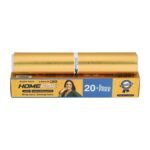 HOMEFOIL 25 Meters Golden Embossed Converted Aluminium Foil | 12 Micron Thickness | Keeps Food Fresh Always | Perfect for Food Wrapping, Packing, Storing and Serving (Pack of 1)