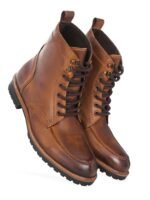 Harrykson London Men's Brown Hiking Boots - Rugged Leather Outdoor Boots with Durable Rubber Sole Boots For Men