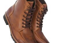 Harrykson London Men's Brown Hiking Boots - Rugged Leather Outdoor Boots with Durable Rubber Sole Boots For Men