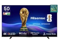 Hisense 126 cm (50 Inches) 4K Ultra HD Smart QLED TV | 48W Powerful Speakers | Dolby Atmos & HDR10+ | ALLM, VRR & Game Mode | Cricket Mode | AI 4K Upscaler | VIDAA OS | 50E75Q (Black)