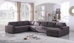 Homeify Georgia 8 Seater U Shape Sectional Sofa Set (Right Side,Gray)