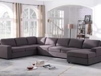 Homeify Georgia 8 Seater U Shape Sectional Sofa Set (Right Side,Gray)
