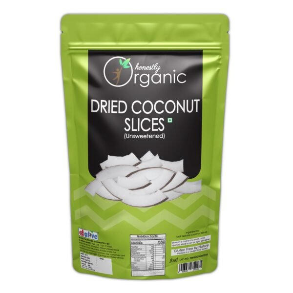 Honestly Organic Dried Coconut Slices / Khopra / Coconut Chips / Coconut Meat / Naariyal Slices - (100% Pure & Natural) (100g) Packed in Eco Friendly Paper Pouch