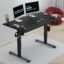 JIN OFFICE Octave Electric Height Adjustable Desk | Standing Desk, 80 Kg Wt. Cap, 2 Year Warranty| Sit Stand Table with Cup Holder, Memory Preset| Stability Crossbar| Black 1200*750mm/25mm Thick Top